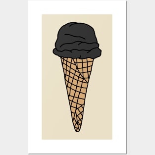 charcoal ice cream, black goth ice cream Posters and Art